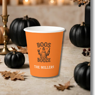 Boos & Booze Vintage Ghost Halloween Papieren Bekers