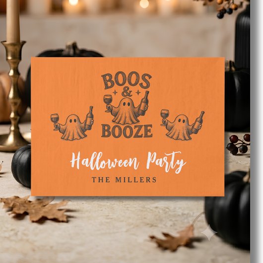 Boos & Booze Vintage Ghost Halloween Tissuepapier
