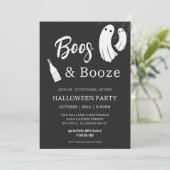 Boos & Booze Volwassen Halloween Chique Zwart Uitn Kaart (Staand voorkant)