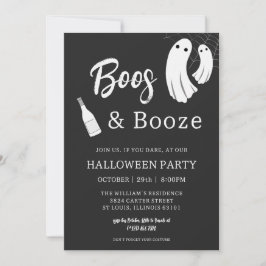 Boos & Booze Volwassen Halloween Chique Zwart Uitn Kaart