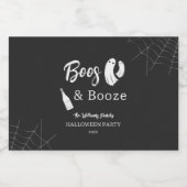 Boos & Booze Volwassen Halloween Chique Zwart Uitn Likeurfles Etiket (Enkel label)