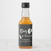 Boos & Booze Volwassen Halloween Chique Zwart Uitn Likeurfles Etiket (Voorkant)