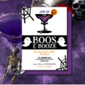 Boos & Booze Volwassen Halloween Feestuitnodiging Kaart