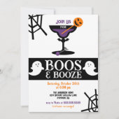 Boos & Booze Volwassen Halloween Feestuitnodiging Kaart (Voorkant)