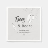 Boos & Booze Volwassen Halloween Lichtgrijze uitno Servet (Voorkant)