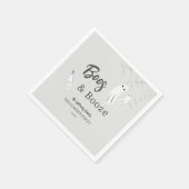 Boos & Booze Volwassen Halloween Lichtgrijze uitno Servet (Hoek)