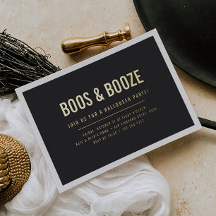 Boos & Booze Volwassenen Halloween Feest Folie Uitnodiging