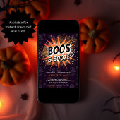 Boos & Booze Zwart & Sinaasappel Volwassen Hallowe Kaart