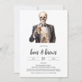 Boos & Brews Halloween Adult Party Uitnodiging (Voorkant)