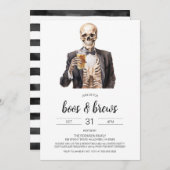 Boos & Brews Halloween Adult Party Uitnodiging (Voorkant / Achterkant)