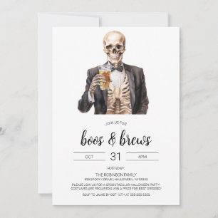 Boos & Brews Halloween Adult Party Uitnodiging