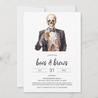 Boos & Brews Halloween Adult Party Uitnodiging