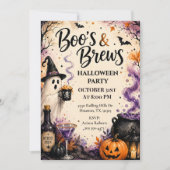 Boo's & Brews Halloween Cocktailparty Kaart (Voorkant)
