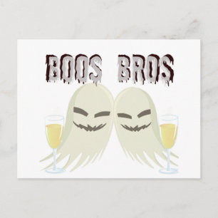 BOOS BROS GHOSTS MET BOOZE FUNNY PRINT BRIEFKAART