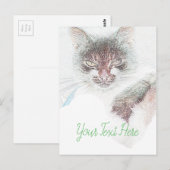 Boos Cute Cate Gezicht Schets Briefkaart (Voorkant / Achterkant)