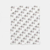 Boos Cute Kattengezicht Schets Fleece Deken (Voorkant)