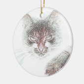 Boos Cute Kattengezicht Schets Keramisch Ornament (Links)
