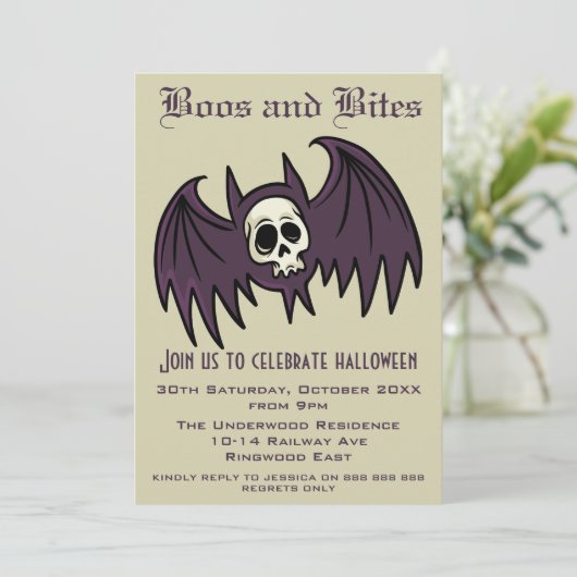 BOOS EN BITES HALLOEEN KAART (Staand voorkant)