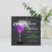 Boos en Booze Adult Halloween Cocktail Party Kaart (Staand voorkant)