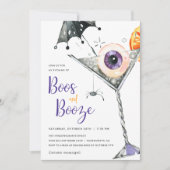 Boos en Booze Adult Halloween Cocktail Party Kaart (Voorkant)