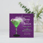 Boos en Booze Adult Halloween Cocktail Party Kaart (Staand voorkant)