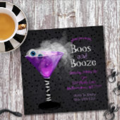 Boos en Booze Adult Halloween Cocktail Party Kaart