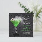 Boos en Booze Adult Halloween Cocktail Party Kaart (Staand voorkant)