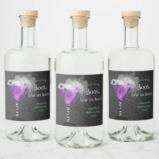 Boos en Booze Adult Halloween Cocktail Party Likeurfles Etiket (Flessen)