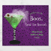 Boos en Booze Adult Halloween Cocktail Party Liqu Likeurfles Etiket (Enkel label)