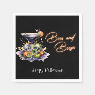 Boos en Booze Adult Halloween Cocktail Party Servet