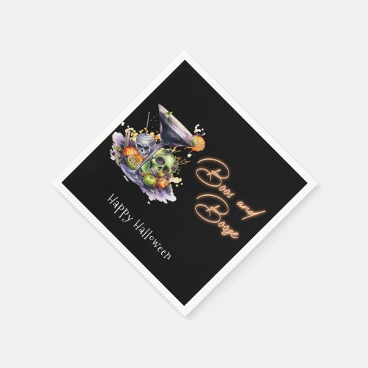 Boos en Booze Adult Halloween Cocktail Party Servet (Hoek)