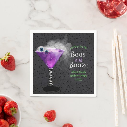 Boos en Booze Adult Halloween Cocktail Party Servet (Insitu)