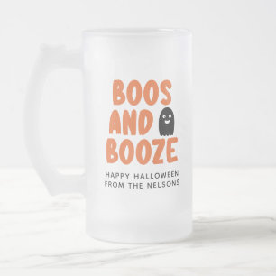 Boos en Booze Adult Halloween Cute Ghost Matglas Bierpul