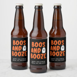 Boos en Booze Adult Halloween Ghost Black Bier Etiket