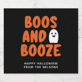 Boos en Booze Adult Halloween Ghost Black Bier Etiket (Enkel label)