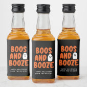 Boos en Booze Adult Halloween Ghost Black Likeurfles Etiket (Flessen)