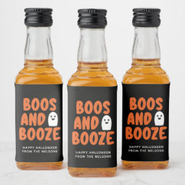 Boos en Booze Adult Halloween Ghost Black Likeurfles Etiket