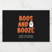 Boos en Booze Adult Halloween Ghost Black Likeurfles Etiket (Enkel label)
