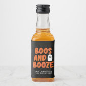 Boos en Booze Adult Halloween Ghost Black Likeurfles Etiket (Voorkant)