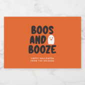 Boos en Booze Adult Halloween Ghost Sinaasappel Likeurfles Etiket (Enkel label)