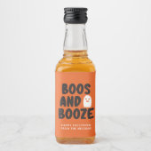 Boos en Booze Adult Halloween Ghost Sinaasappel Likeurfles Etiket (Voorkant)