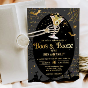 Boos en Booze Brews Volwassen Halloween Party Kaart