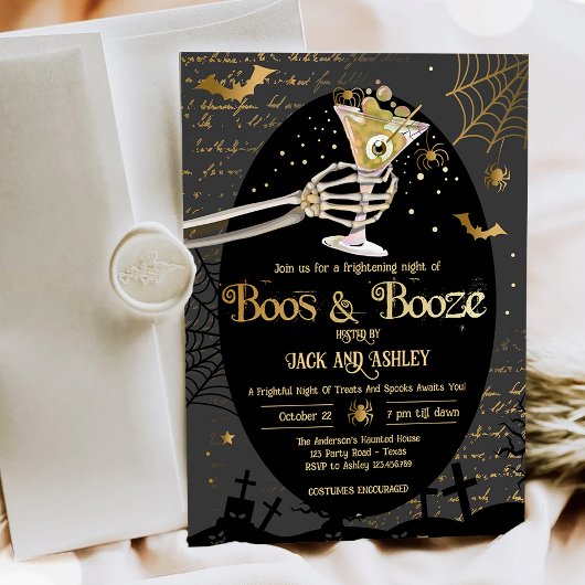 Boos en Booze Brews Volwassen Halloween Party Kaart