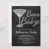 Boos en Booze Cocktail Halloween Kaart (Voorkant)