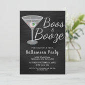 Boos en Booze Cocktail Halloween Kaart (Staand voorkant)