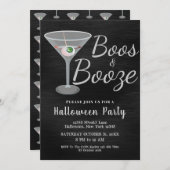 Boos en Booze Cocktail Halloween Kaart (Voorkant / Achterkant)