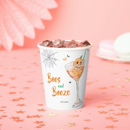 Boos en Booze Cocktail Halloween Party Papieren Bekers (Insitu)