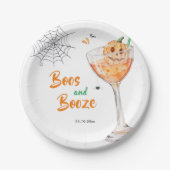 Boos en Booze Cocktail Halloween Party Papieren Bordje (Voorkant)