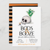 Boos en Booze Cocktail Modern Halloween Party Kaart (Voorkant / Achterkant)