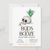 Boos en Booze Cocktail Modern Halloween Party Kaart (Voorkant)